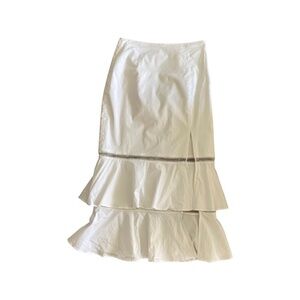 Jonathan Simkhai Cream Tiered Midi Skirt